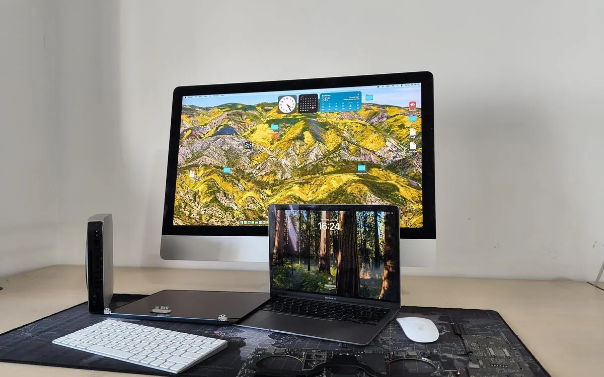 Atelier BrontoByte cu iMac, MacBook Air și Mac Mini — upgrade macOS